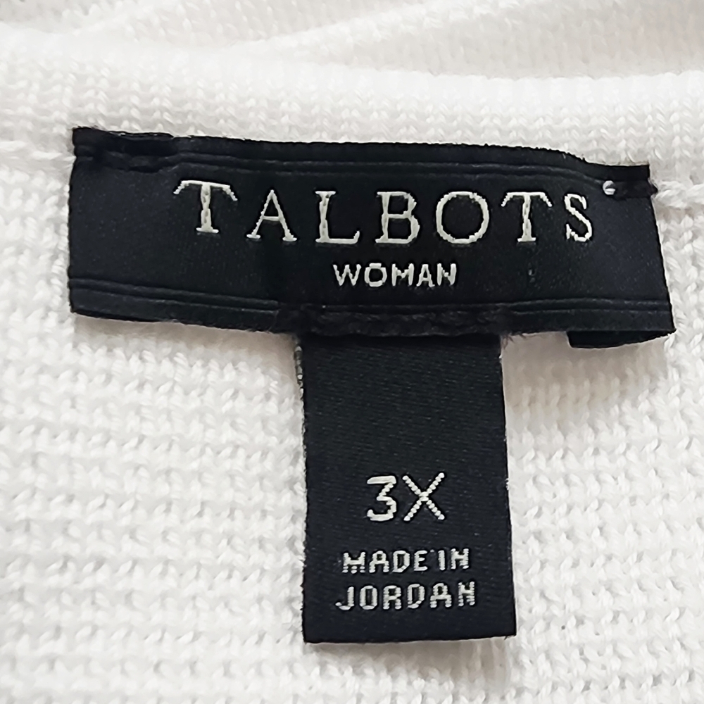 TALBOTS Zip Front Ruffle Sweater Jacket - Picture 7 of 8